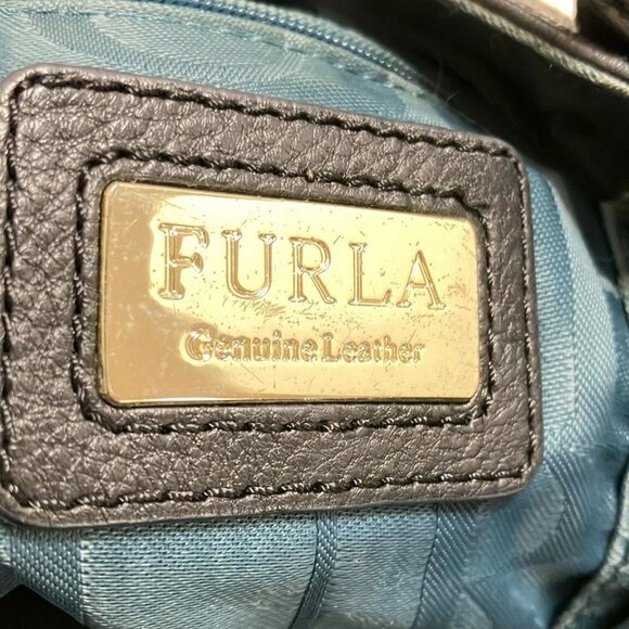 Auth FURLA - Dark Navy Leather Tote Bag - Picture 6 of 11